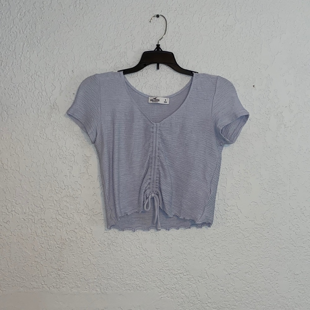 Scrunched lavender shirt